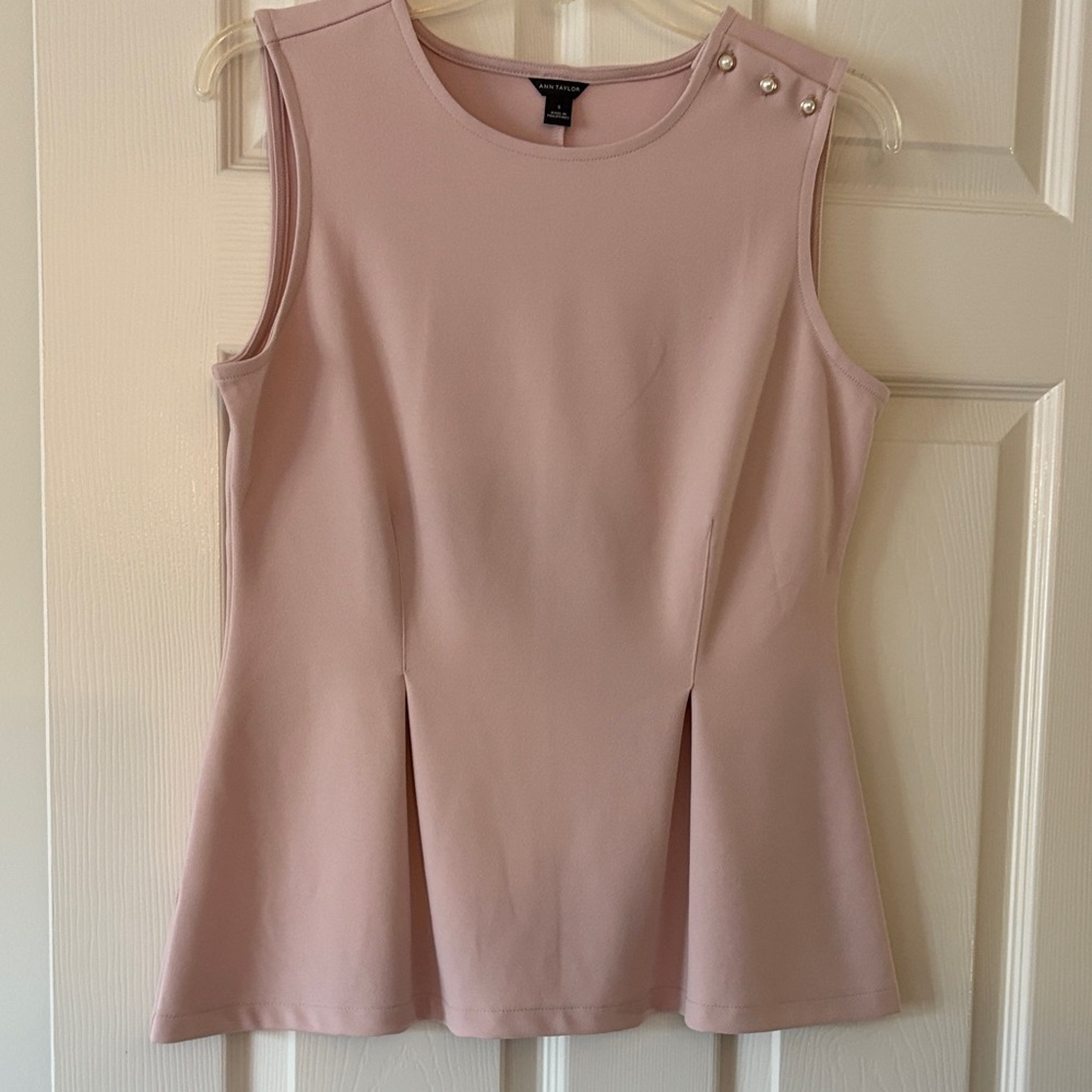 Ann Taylor Blush Pink Sleeveless Blouse